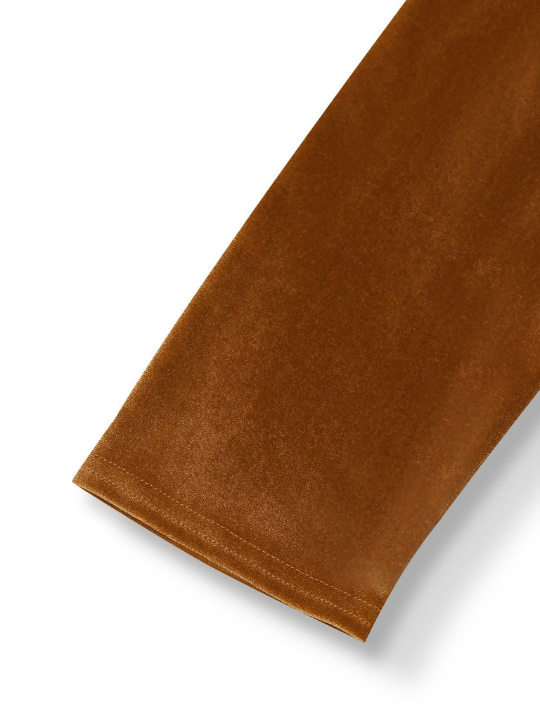 1930s Solid Button Lapel 3/4 Sleeve Dress