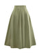 Green 1980s Solid Midi Skirt