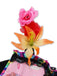 1970s Rainbow Halloween Print Vampire Bride Dress