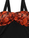 Orange 1940s Floral Lace Dress With Cape & Hat