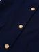 Dark Blue 1960s Contrast Raw Cuffs Buttons Dress