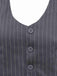 1940s V-Neck Halter Buttoned Pinstripe Jumpsuit