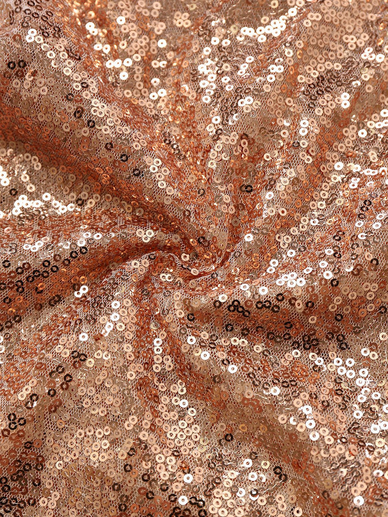 1960s Sequined Strappy V-Neck Culotte Romper