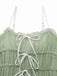 Green 1940s Spaghetti Strap Bow-tied Dress
