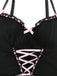 Black 1950s Spaghetti Strap Bow Lace Sleepwear