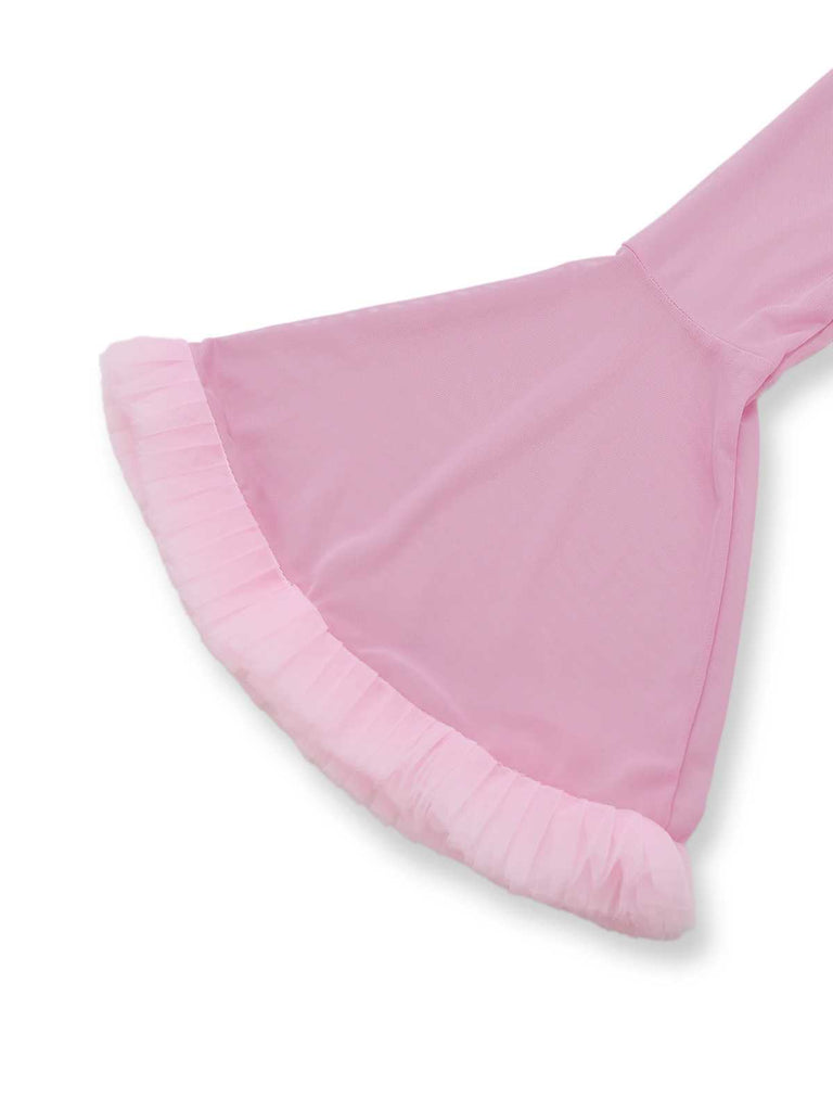 1950s Sheer Flared Sleeve Belted Long Robe