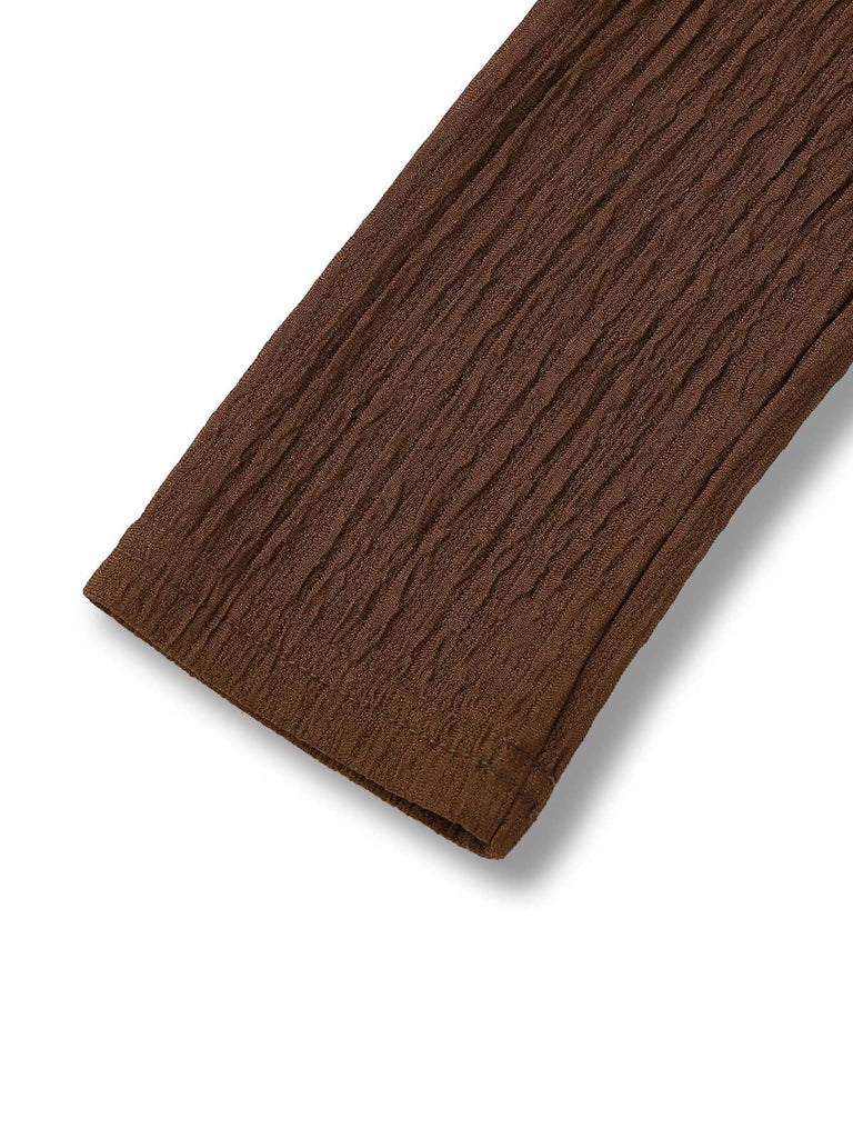 1930s V-Neck Textured Mesh Hem Mermaid Dress