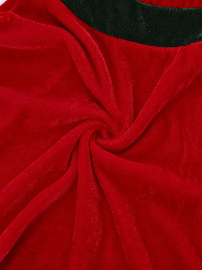 Red 1970s Christmas Elf Jovie Dress Set