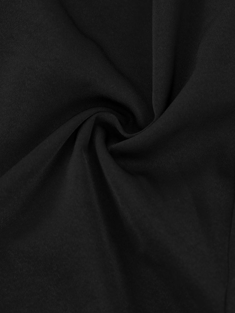 Black 1980s Contrast Off-Shoulder Dress