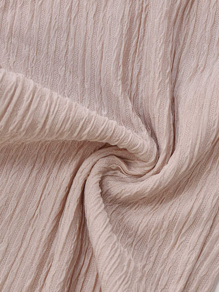 1970s V-Neck Solid Twist Long Sleeve Jumpsuit