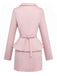 Pale Pink 1980s Solid Buttoned Blazer & Skirt Set