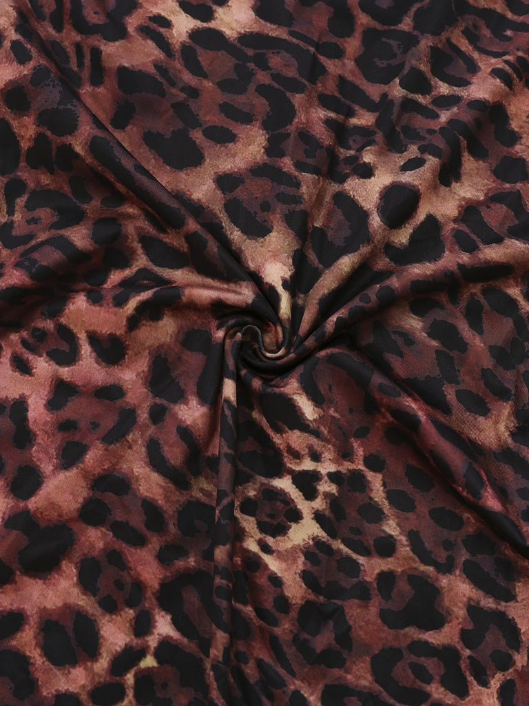 1930s Leopard Print Backless Spaghetti Strap Dress