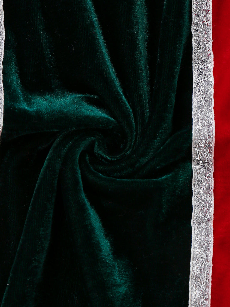 1960s Strapless Velvet Christmas Fur Trim Bow Dress Set