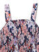 1970s Boho Floral Smocked Jumpsuit