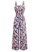 1970s Boho Floral Smocked Jumpsuit