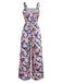 1970s Boho Floral Smocked Jumpsuit