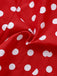 Red 1980s Polka Dot Dress & Mesh Skirt Set