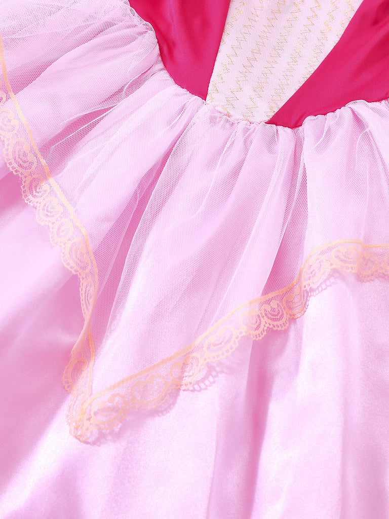 Pink 1940s Princess Off Shoulder Tulle Party Dress