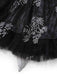 Black 1970s Vampire Bride Off-Shoulder Mesh Dress