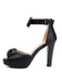 Solid Bow Peep Toe High Heels Sandals
