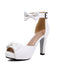 Solid Bow Peep Toe High Heels Sandals