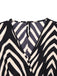 Black 1950s Zebra Striped Ruffled Waist Romper
