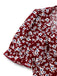 Red 1940s Floral Square Neck Puff Sleeve Dress