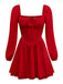 1950s Solid Bow Tie Lace Gothic Dress