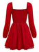 1950s Solid Bow Tie Lace Gothic Dress