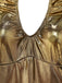 1970s Metallic Disco Halter Belted Jumpsuit