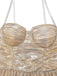 Gold 1930s Metallic Tiered Spaghetti Strap Dress