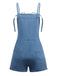 Blue 1950s Bow Tie Denim Romper