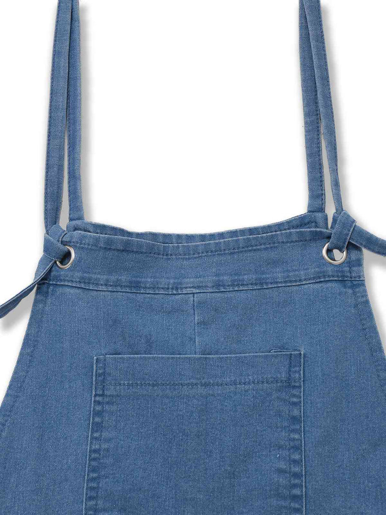 Blue 1950s Bow Tie Denim Romper