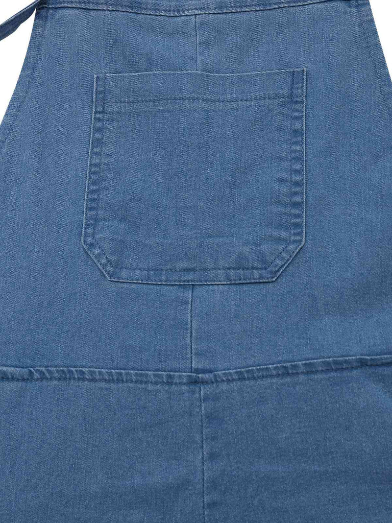 Blue 1950s Bow Tie Denim Romper