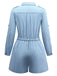 Light Blue 1950s Denim Button Lapel Romper