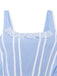 Light Blue 1950s Slip Gingham Lace Dress