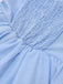 Light Blue 1950s Slip Gingham Lace Dress