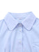 Light Blue 1970s Fitted Solid Blouse