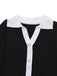 1970s Black & White Contrast Knitted Ruffle Dress