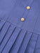 1960s Denim Halter Pleated Button Mini Dress