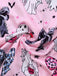 Dark Pink 1970s Halloween Boo Print Pajama Set