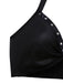 Black 1960s PU Leather Heart Cutout Lingerie 3-Piece Set