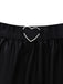 Black 1960s PU Leather Heart Cutout Lingerie 3-Piece Set