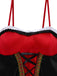 2PCS Red 1970s Riding Hood Costume Cape With Corset Dress