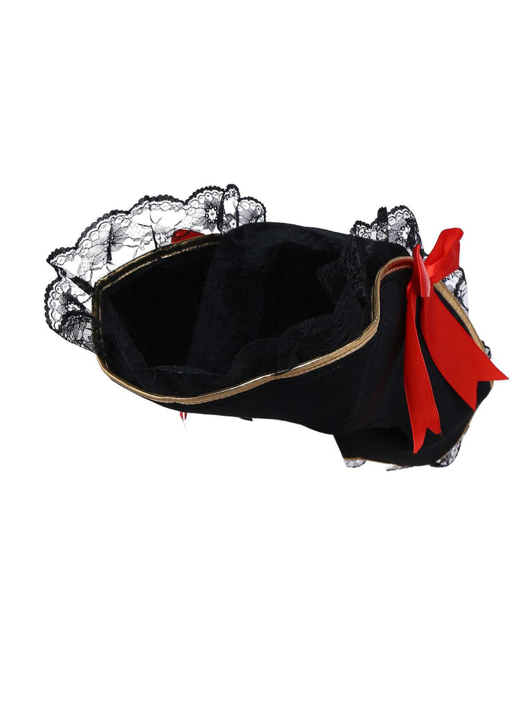 Wine Red 1970s Halloween Velvet Pirate Captain Dress