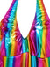[Pre-Sale] 1970s Rainbow Colorblock Disco Halter Jumpsuit