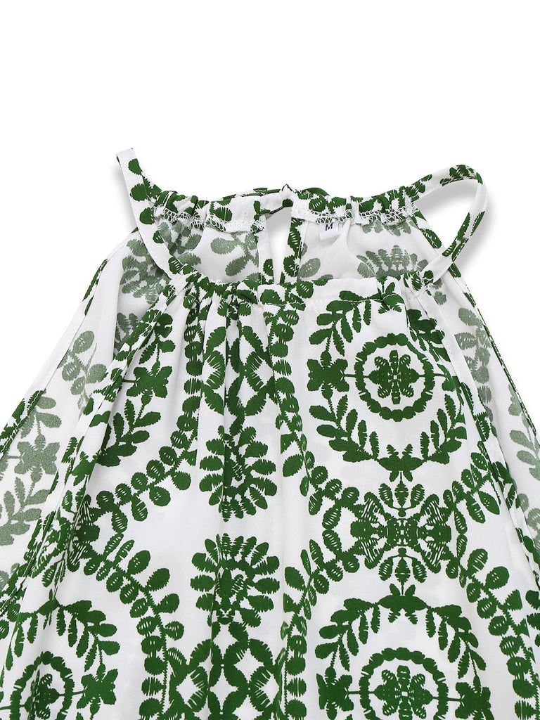 1970s Boho Irregular Print Romper