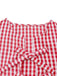 2PCS 1950s Plaid Ruffled Bow Vest & Shorts