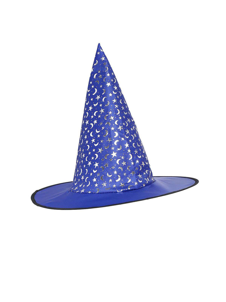Blue 1970s Halloween Starry Witch Tulle Costume Dress