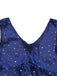 Blue 1970s Halloween Starry Witch Tulle Costume Dress